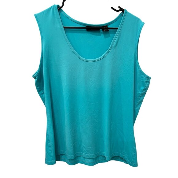 Bay Studio Plus Womens Teal Sleeveless Stretch Tank Top Sz 1X - Picture 1 of 7